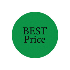 Green circle with best price text promotional graphic isolated on transparent background