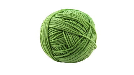 Green vibrant yarn ball isolated on black background for knitting and crochet inspiration