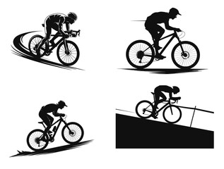 Fototapeta premium Dynamic Running Silhouette Illustration A Black and White Depiction of Speed and Endurance Isolated on a Transparent Backdrop for Versatile Use