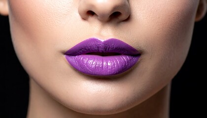 Close-up of woman's lips with vibrant purple lipstick (1)