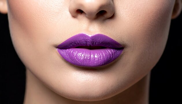 Close-up of woman's lips with vibrant purple lipstick (1)