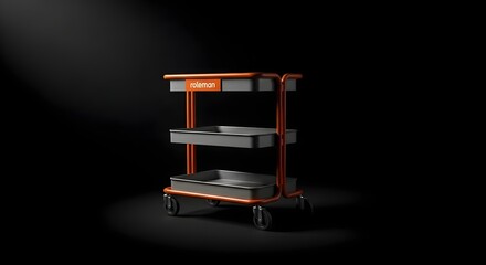 Transporting Items, Subject: Utility Cart, Location: Studio Environment, Content Type: Photography, Viewpoint: Close-up, Concept: Functional Design