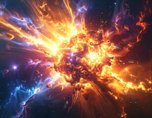 Cosmic explosion in vibrant colors
