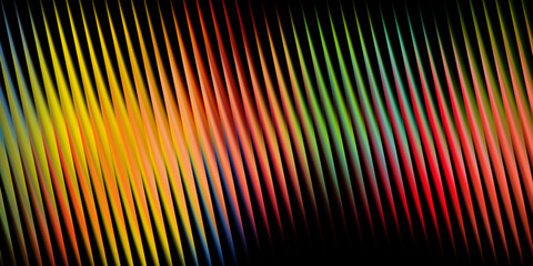 Abstract colorful lines with black background creating a vibrant and dynamic visual effect art