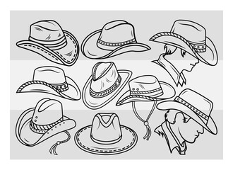 Cowboy Hat Silhouette, Cowboy Hat Svg, Southwestern svg, Country Hat, Western Svg, Hat Svg, Cowgirl Png, Cowboy Svg Images,