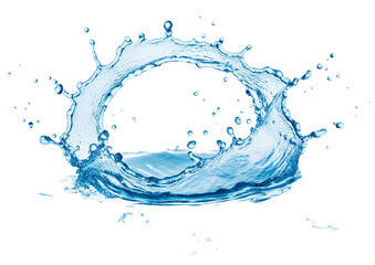 Dynamic water splash isolated on black background for creativity and freshness advertising ideas