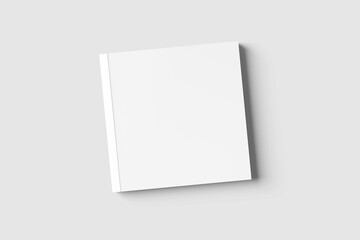 Blank square book mockup isolated on background