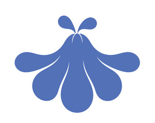 Blue Water Splash Icon Abstract Droplet Design