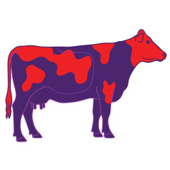 Abstract colorful cow vector illustration for modern farm design