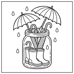 Cute Spring Jars Coloring Pages