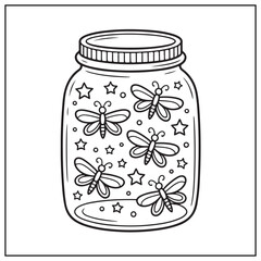 Cute Spring Jars Coloring Pages