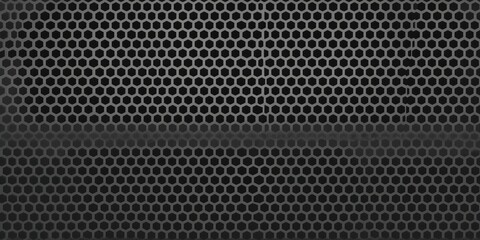A repeating pattern of dark gray hexagons creates a cool, industrial texture.