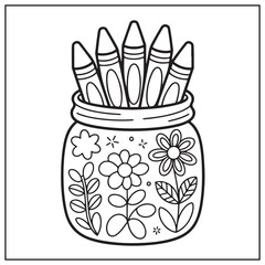 Cute Spring Jars Coloring Pages
