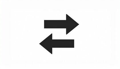 Bidirectional arrows icon for exchange, transfer, sync, or data flow, representing movement, update, or refresh concept.