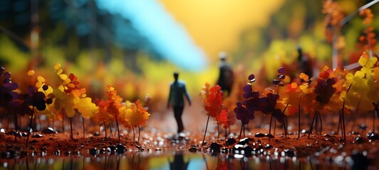 Tiny figures from life Vineyard,generative AI