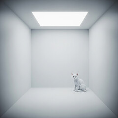 Le chat dans la chambre blanche
