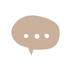 Speech Bubble Icon in Taupe Color Vector Illustration for Communication Concepts