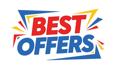 Best offers Discount Label with Colorful Starburst Elements