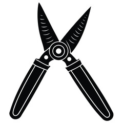 pruning shears icon on white background