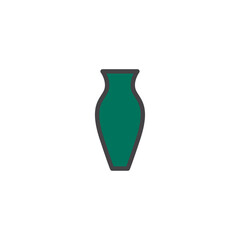 Minimalist green vase illustration, a contemporary graphic element for home decor designs