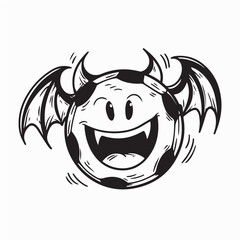 Funny Halloween Ghost Soccer Character with Wings Vector