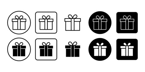 Gift vector icon. Present box symbol for rewards, celebrations, birthdays, and festive occasions.