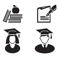  Education icon on white background vector eps 10