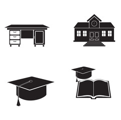 Education icons set. Simple set of education icons for web design on white background