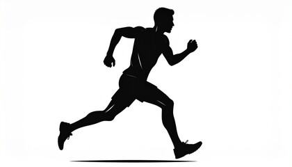 Fototapeta premium silhouette of a man running