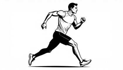 Naklejka premium running man silhouette