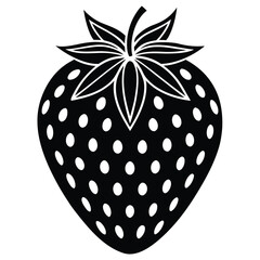 strawberry icon on white background