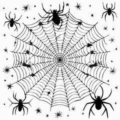 Obraz premium Halloween Creepy Spider Web Collection