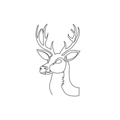 Deer Horns One Line Art