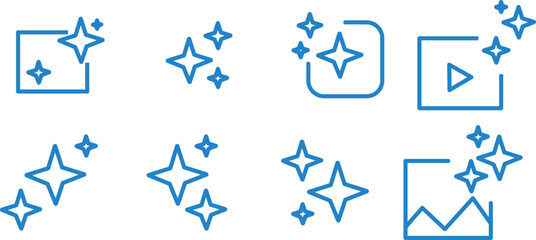 AI generate icon set. Sparkle Icon Set
