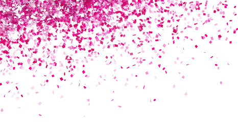 Naklejka premium pink confetti rain, birthday party and anniversary celebration