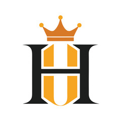 Elegant Letter H Crown Emblem Luxury Business Symbol