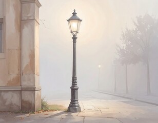 Obraz premium Foggy street lamp