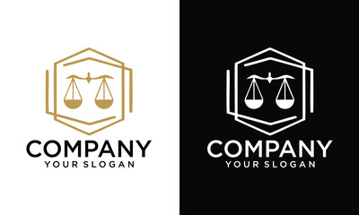 Creative Scale of justice, lawyer logo, sign, icon, symbol, scale logo template
