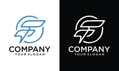 Creative Modern abstract letter F logo design