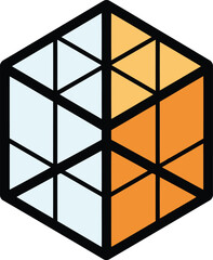 3D Cube Icon – Geometric Shape, Abstract Design and Modern Block Illustration