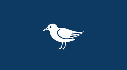 A white bird icon stands against a dark blue background.