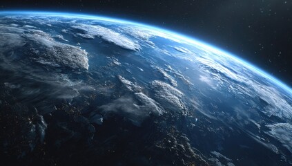 Earth from space, detailed view of continents and clouds