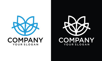 Creative Lotus icon line style, lotus calm and harmony pictogram 
