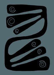 Minimal abstract image for printing. Picture for modern interiors. The picture is painted by hand on a tablet. © neurostructure