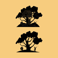 Treehouse and Children Playin...