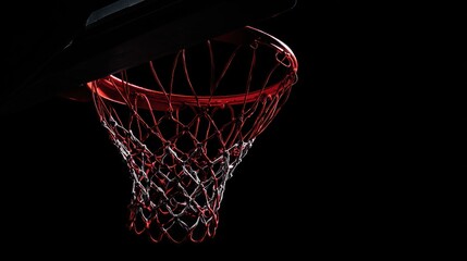 Close-up of a basketball hoop and net