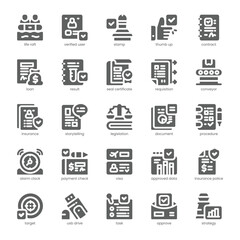 Approval Icon pack for your website, mobile, presentation, and logo design. Approval Icon solid design. Vector graphics illustration and editable stroke.