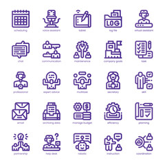 Assistant Icon pack for your website, mobile, presentation, and logo design. Assistant Icon line basic color design. Vector graphics illustration and editable stroke.