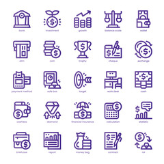 Business Investment Icon pack for your website, mobile, presentation, and logo design. Business Investment Icon line basic color design. Vector graphics illustration and editable stroke.