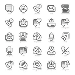 Chat and Communication Icon pack for your website, mobile, presentation, and logo design. Chat and Communication Icon outline design. Vector graphics illustration and editable stroke.